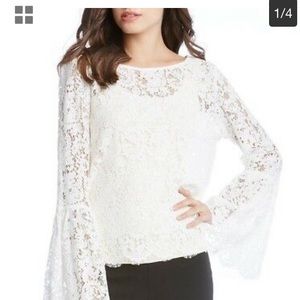 Ivory/ cream lace bell sleeved top